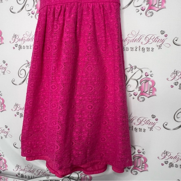 Victoria’s Secret dress bra top vintage, crocheted, pink floral, babydoll halter - Picture 5 of 13